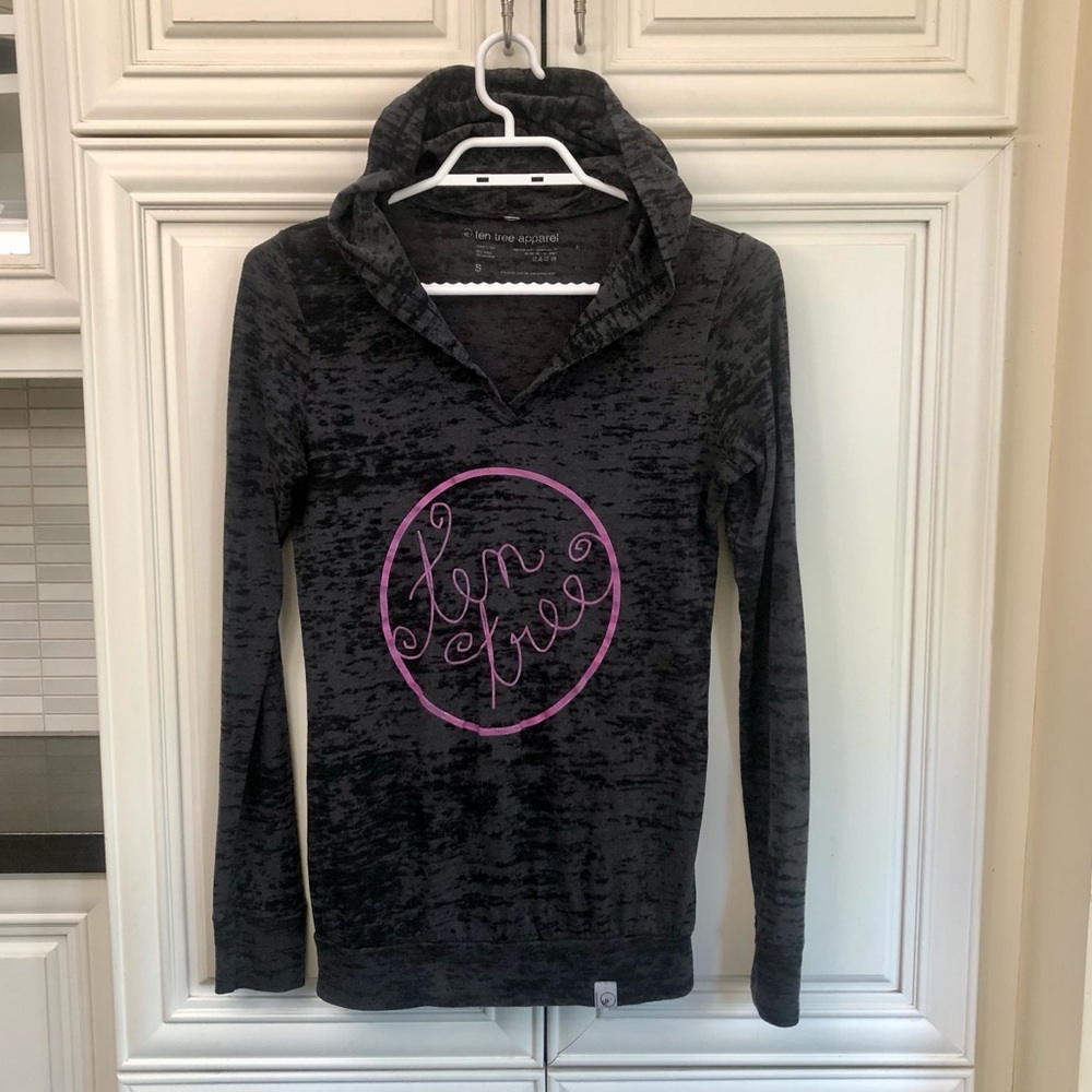 tentree women’s lightweight l/s hooded graphic t-shirt